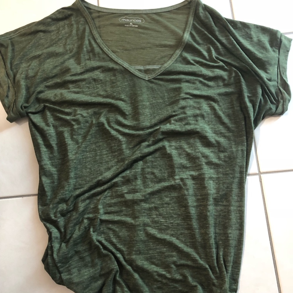 Maurices plus green sheer t-shirt